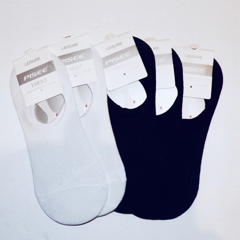 Pisee Mens No Show Liner Socks. 5PK.